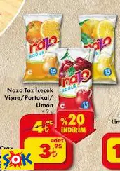 NAZO TOZ İÇECEK VİŞNE/PORTAKAL/ LİMON